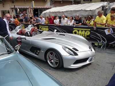Mika Hakkinen at the Mille Miglia, Brescia.Join us on our 2018 Mille Miglia tour