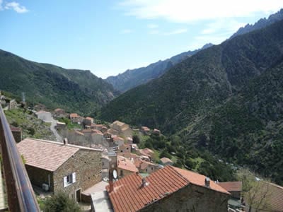 View from our restaurant in Asco,Corsica our lunch stop.Join us on our 2017 Corsica car tour.
