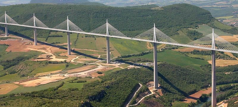 Viaduc de Millau/Millau bridge.Join us on our Corsica car tour.