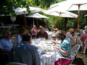 Moulin du Roc restaurant, our lunch stop on Saturday.Join us on our Angouleme Circuit des Remparts tour