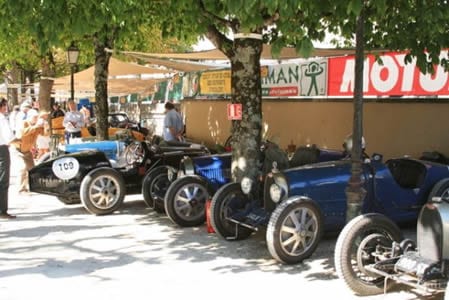 Bugattis at Angouleme.Join us on our Angouleme Circuit des Remparts tour