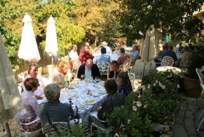 Moulin du Roc restaurant, our lunch stop on Saturday.Join us on our Angouleme Circuit des Remparts tour